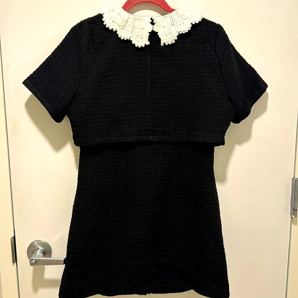 CIDER Tweed Black Dress - Picture 4 of 4